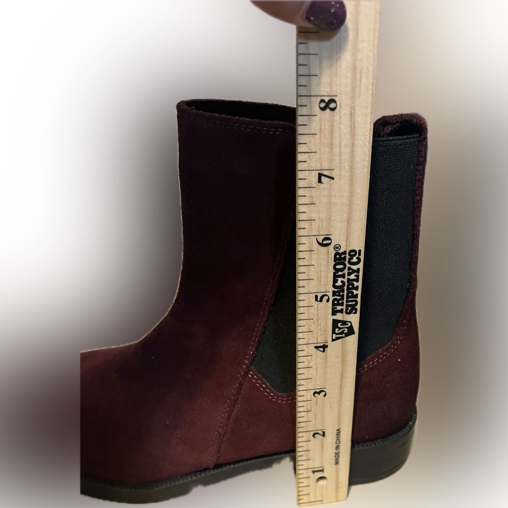 Emanuele Crasto Mid-Calf Burgundy Suede Pull-On Boots size 6.5 - Picture 8 of 14